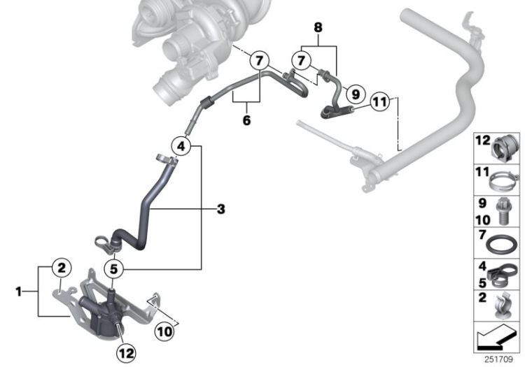 Cooling system, turbocharger ->53622115013