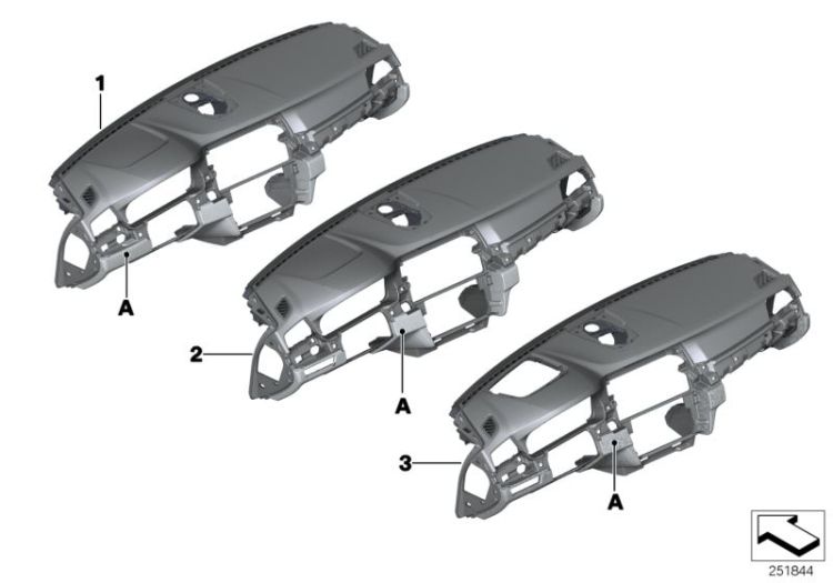 Individual instrument panel, leather ->52148911133