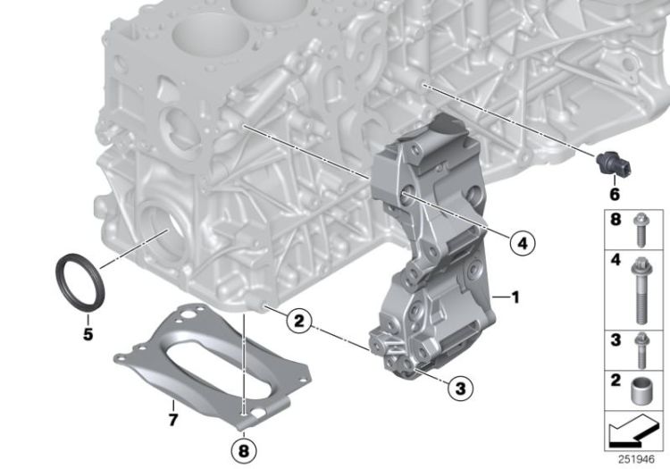 Engine block mounting parts ->52069114576