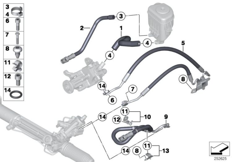 Hydro steering-oil pipes ->53265322046