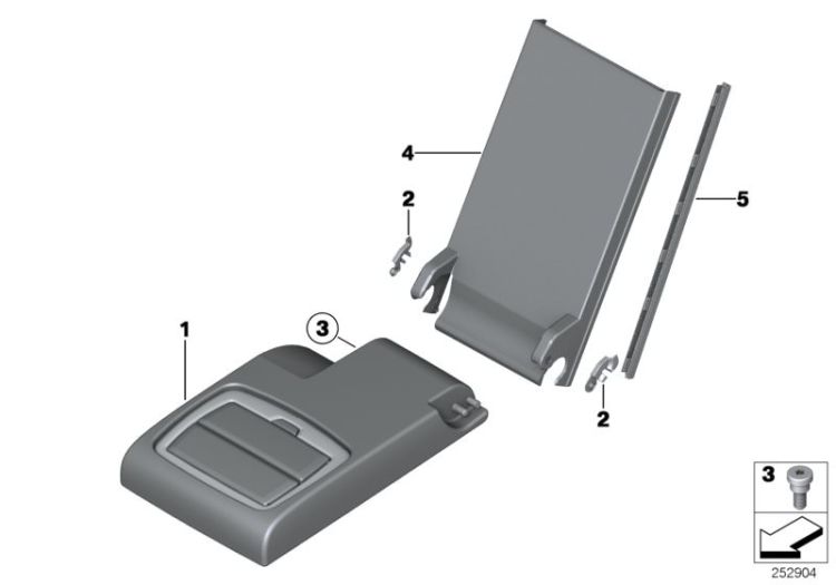 Rear seat centre armrest ->52632523678