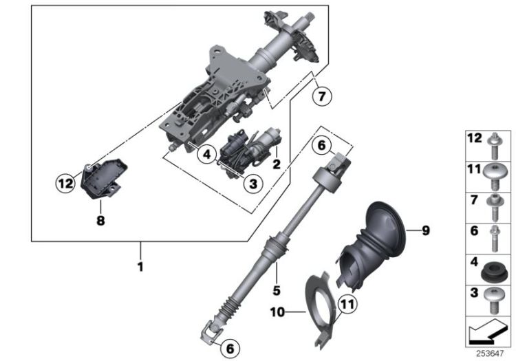 Add-on parts,electr.steering column adj. ->47751321603