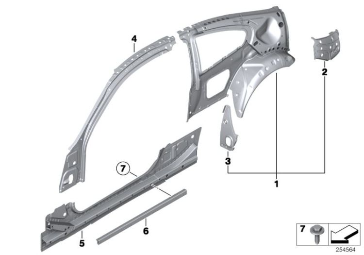 Body-side frame-parts ->53701412129