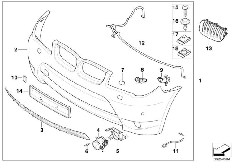 Trim panel, bumper,front aerod.pckage II ->47789031849