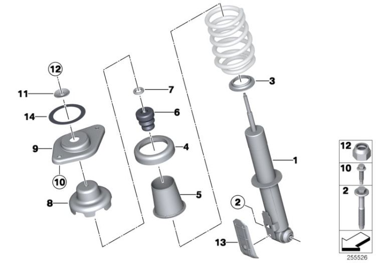 Single components for rear spring strut ->48015331083