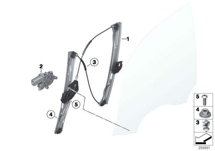 Door window lifting mechanism front ->54108518496