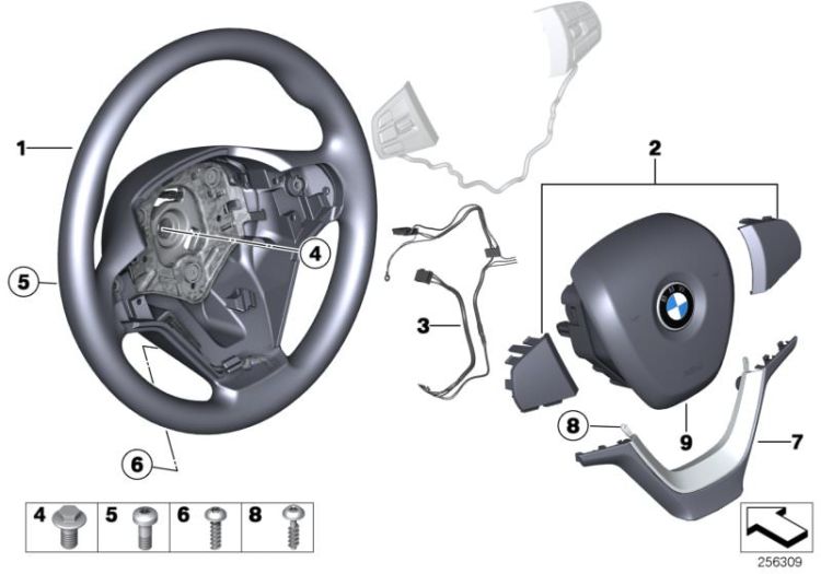 Airbag sports steering wheel ->52632322001