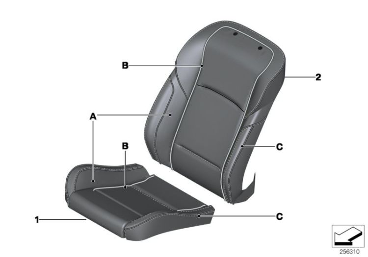 Individual sports seat cover, front ->52148911149