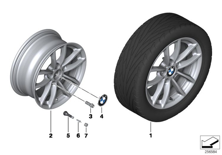 BMW LA wheel, V-spoke 378 ->47338160012