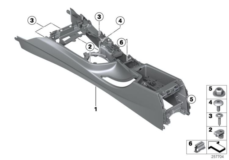 Support console centrale, numéro 01 dans l'illustration