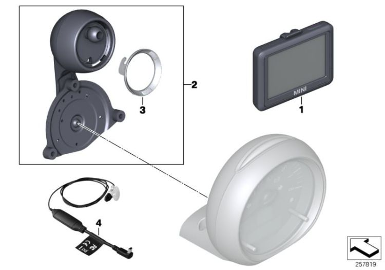 Kit post-éqpt navigation MINI Portable ->900330