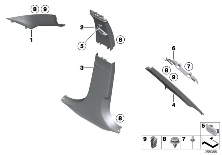 Trim panel A- / B- / C-Column ->54108518543