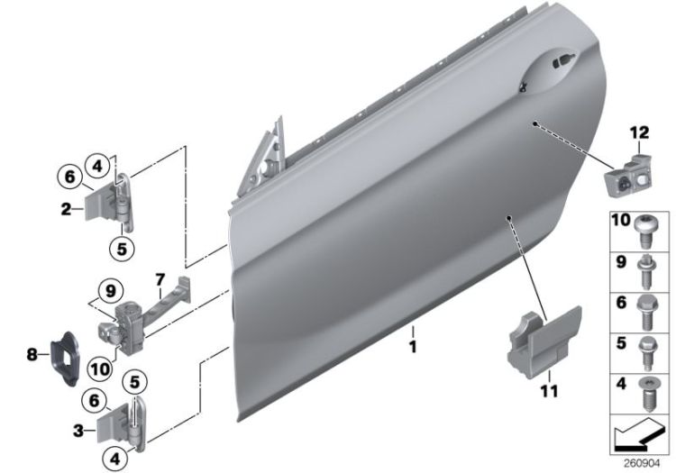 Front door-hinge/door brake ->53281412126