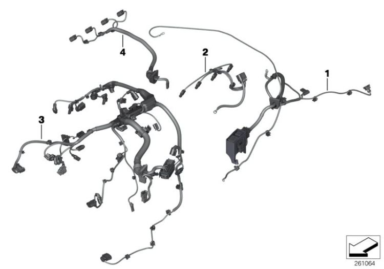 Kabelbaum Motor Getriebemodul, Nummer 01 in der Abbildung