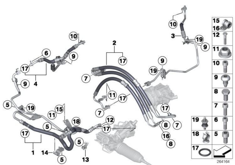 Power steering/oil pipe/dynamic drive ->51869321833