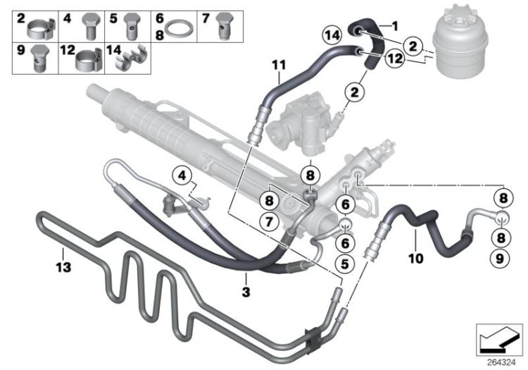 Hydro steering-oil pipes ->51032321724