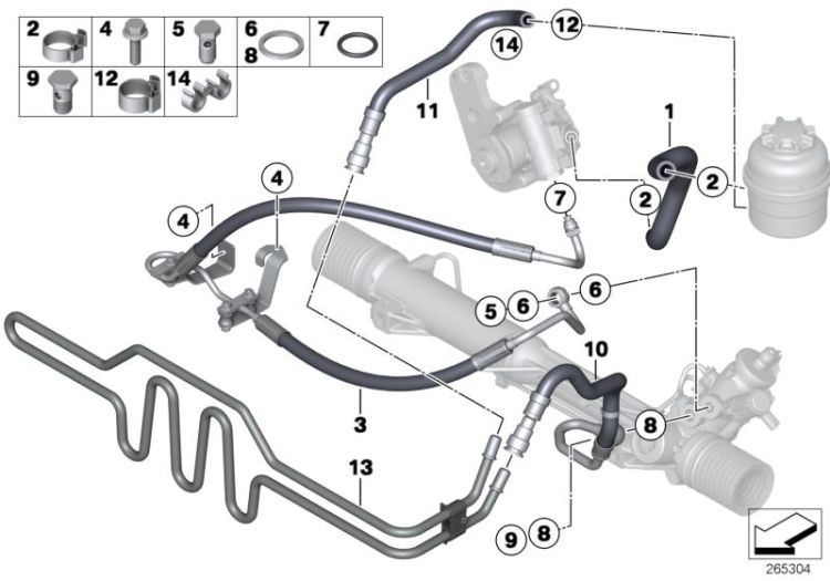 Hydro steering-oil pipes ->50161321724