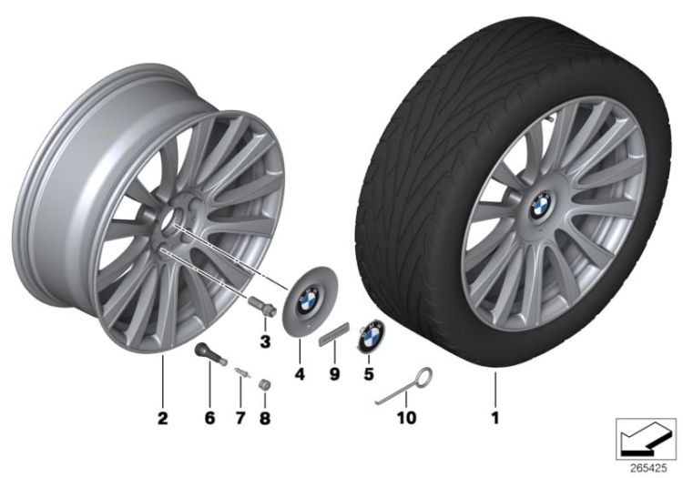 BMW LA wheel, individ., V-spoke 374-20`` ->53281361661