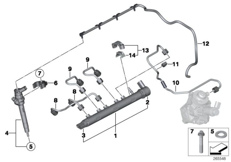 High pressure accumulator/injector/line ->