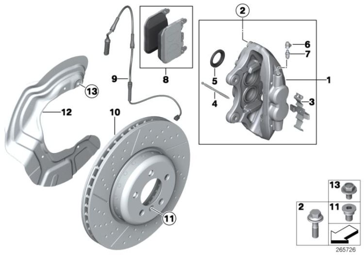 M Performance front wheel brake - repl. ->1488445