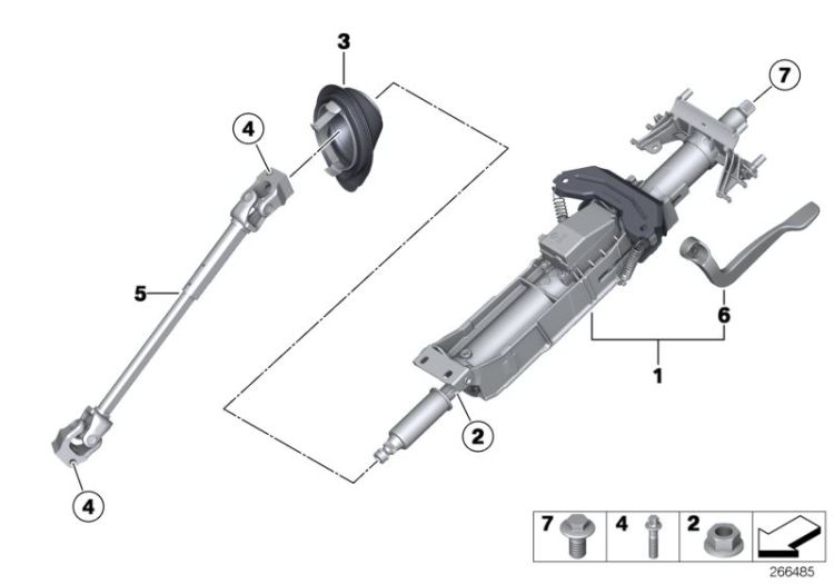 Lenksäule mech.verstellb./Anbauteile ->56447322305