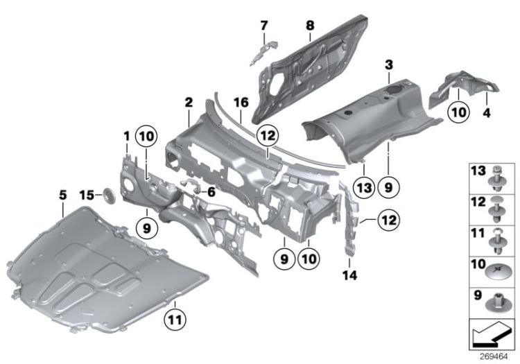 51489128490 SOUND INSULATION TRUNK RIGHT Vehicle trim Insulation BMW i3 BMW i3  E89 >269464<, Insonorizacion derecho comp.equip.