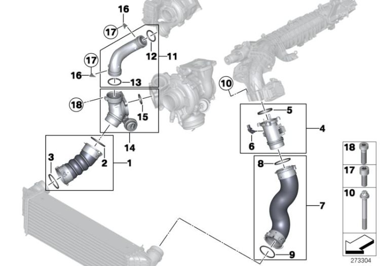 Intake manifold-supercharg.air duct/AGR ->51868114433