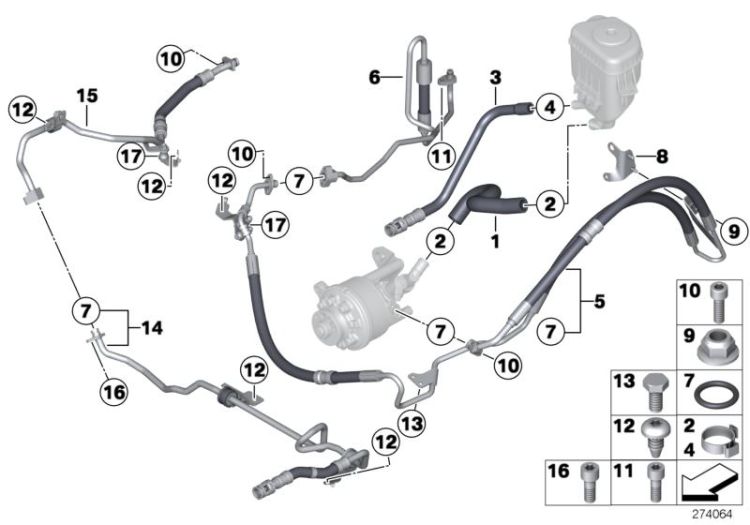 Power steering/oil pipe/dynamic drive ->51261321813