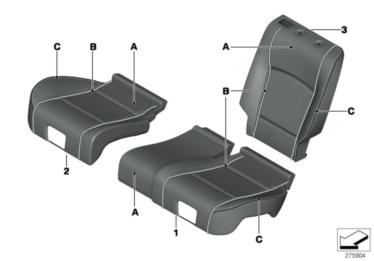 Indiv.cover basic seat, rear ->51931911208