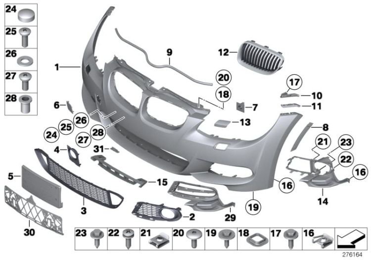 Insert, bumper front left, Number 11 in the illustration