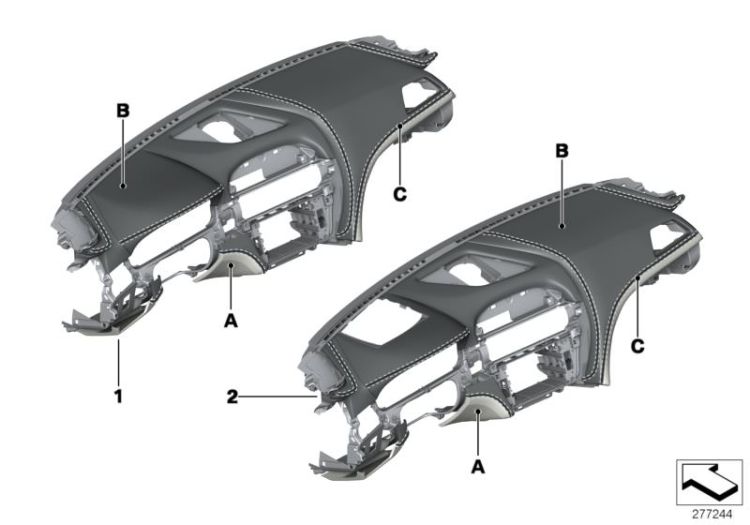 Individual instrument panel, leather ->53281911216