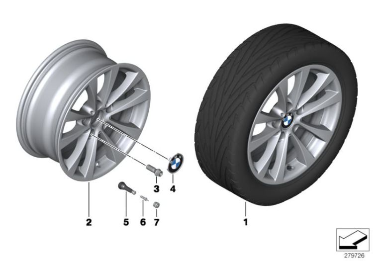 BMW LA wheel, V-spoke 395 - 17`` ->54108361696