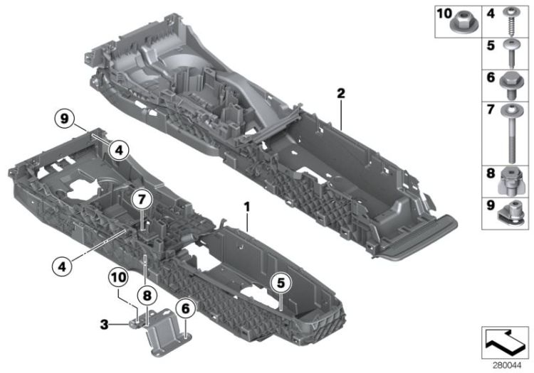 Carrier, centre console ->53281518153