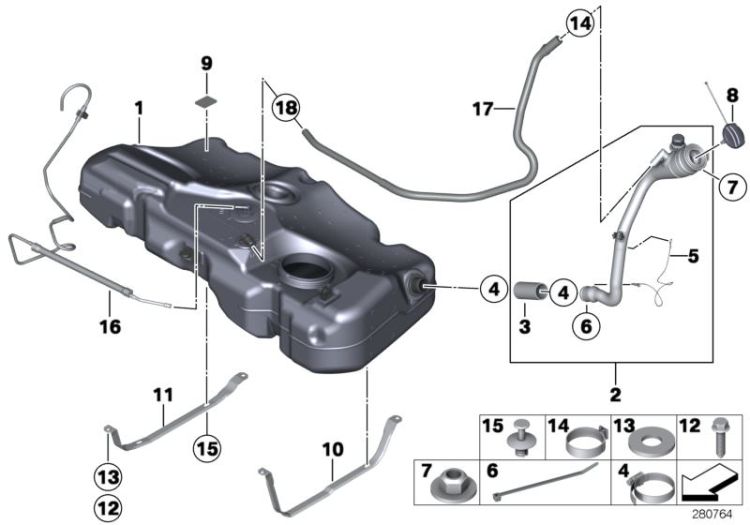 Fuel tank / fastening parts ->47739160462