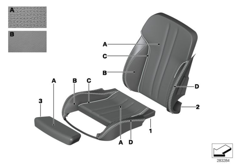 Individual cover,Klima-Leather comf.seat ->53281911223