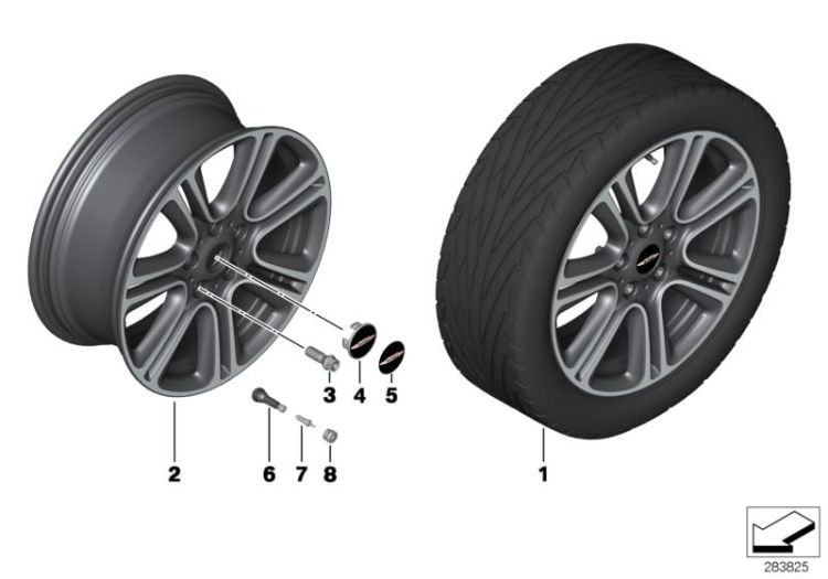 MINI LA wheel Twin Spoke Black 135 ->903615
