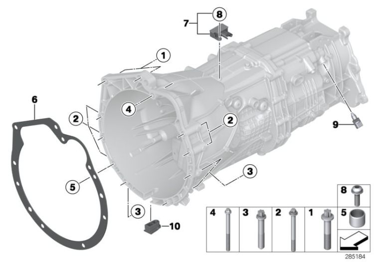 Transmission mounting parts ->53261231166