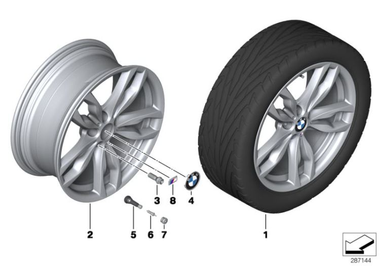 Roue all. BMW M rayons doubl. 434 - 20`` ->52148361730