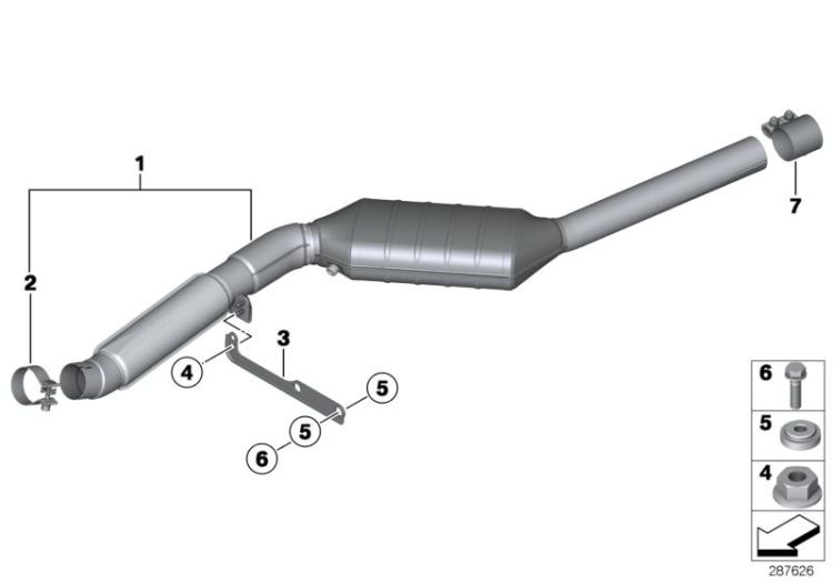 Catalytic converter/front silencer ->49508180981