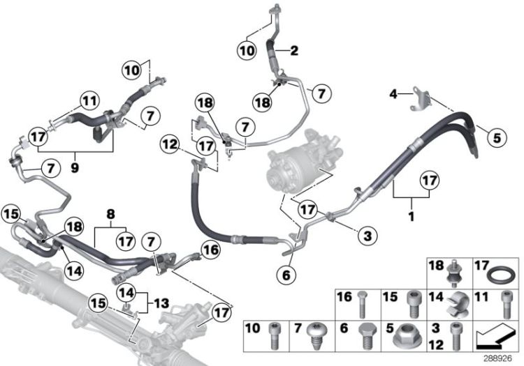 Power steering/oil pipe/dynamic drive ->52404321976