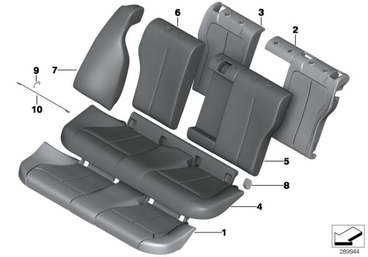 Seat, rear, cushion, & cover, basic seat ->55249523810