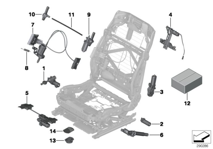 Seat, front, electrical system & drives ->47750523014