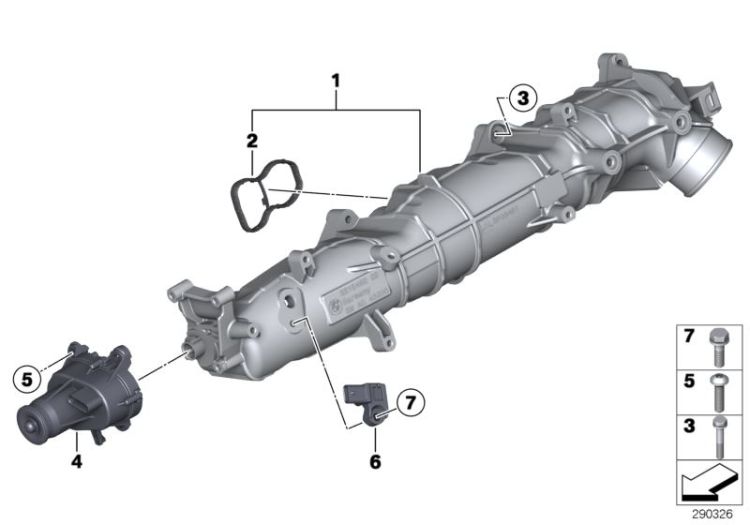 Intake manifold AGR with flap control ->54641115121