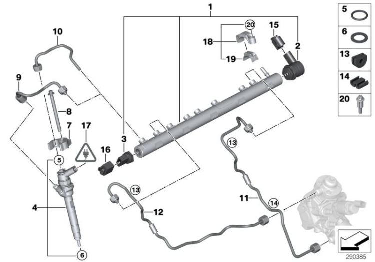 High pressure accumulator/injector/line ->47765515120