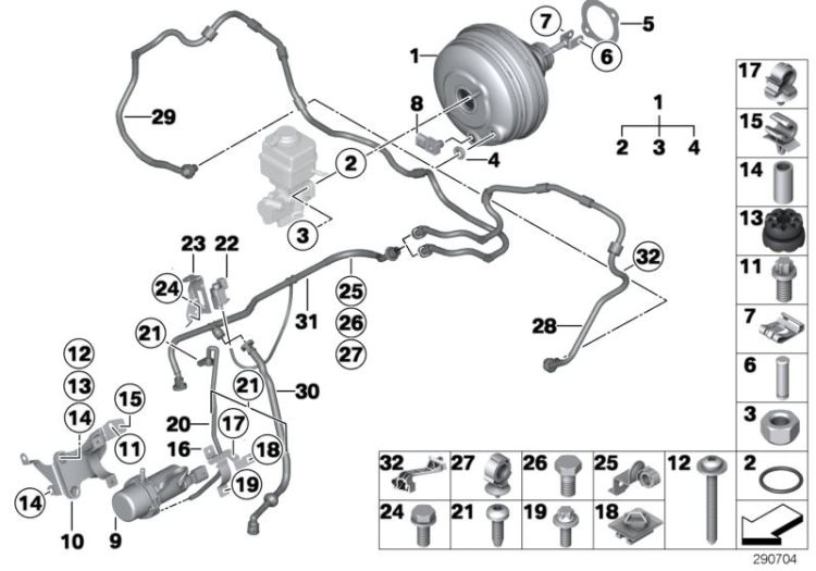 Power brake unit depression ->53765342011