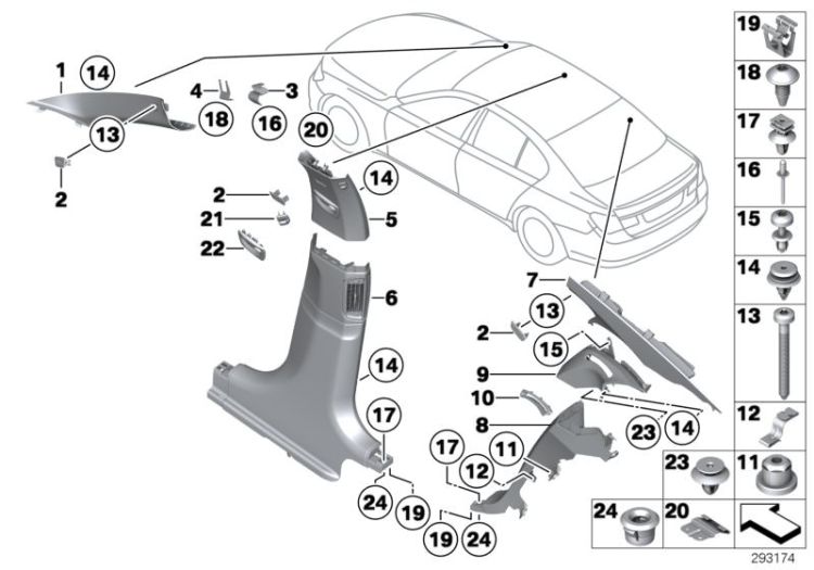 Trim panel A- / B- / C-Column ->