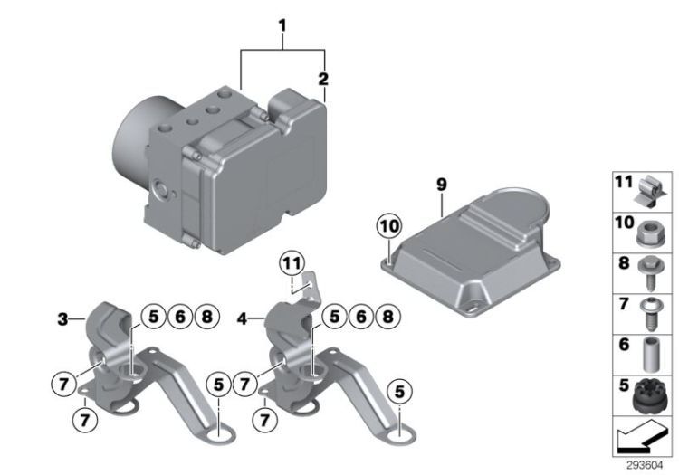 Hydro unit DSC/control unit/fastening ->53621341971