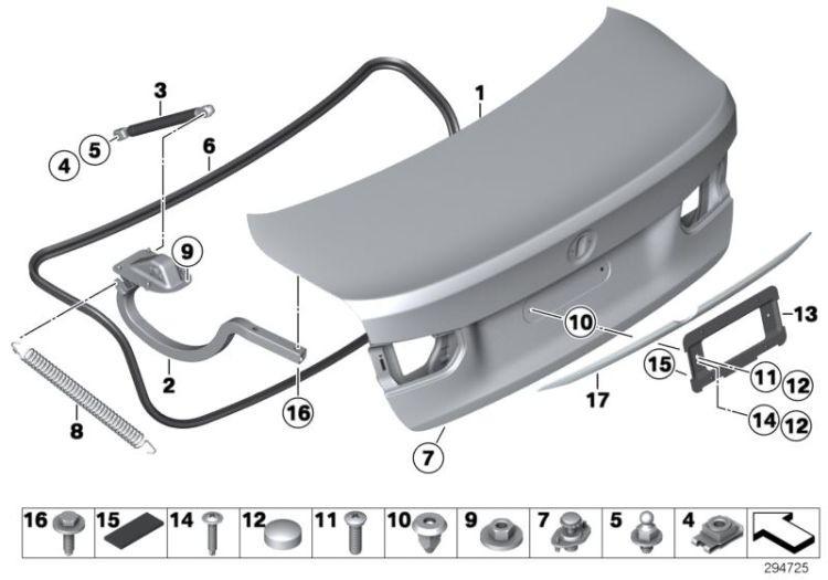 Numero plate carrier, rear, Numero 13 nell'illustrazione