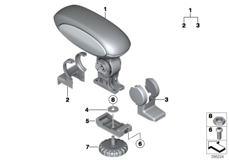 Centre armrest, rear ->52590030485