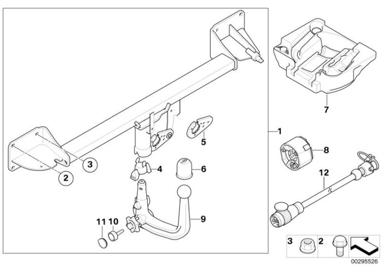 Single parts of trailer hitch ->1132768